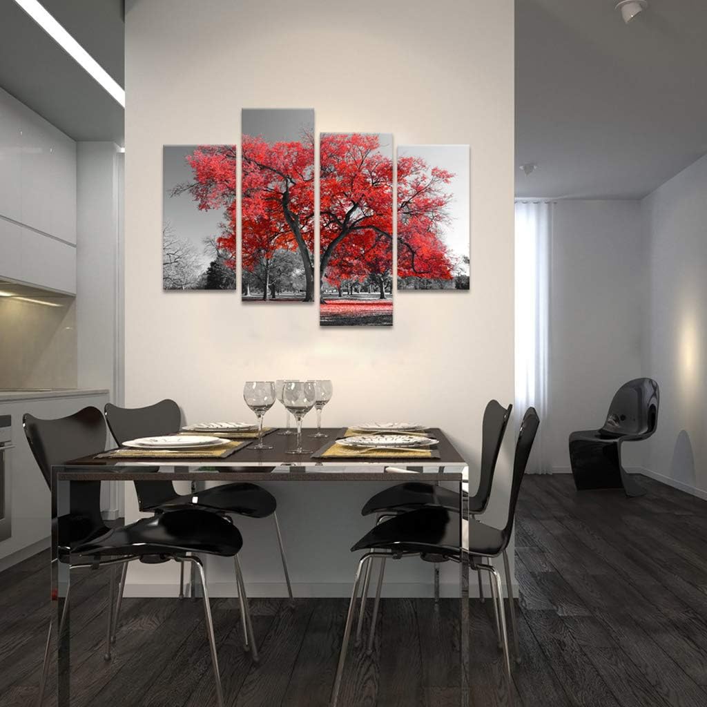 Gеt Dіѕсоunt 70% Prісе Visual Art Decor 4 Pieces Black White Red Tree Canvas Art Autumn Fall Nature Scenery Picture Prints Framed and Streteched Gallery Decor Artwork for Living Room Bedroom Home Office (01 Red) 80% оƒƒ Dіѕсоunt Visual Art Decor 4 Pieces Black White Red Tree Canvas Art Autumn Fall Nature Scenery Picture Prints Framed and Streteched Gallery Decor Artwork for Living Room Bedroom Home Office (01 Red)
