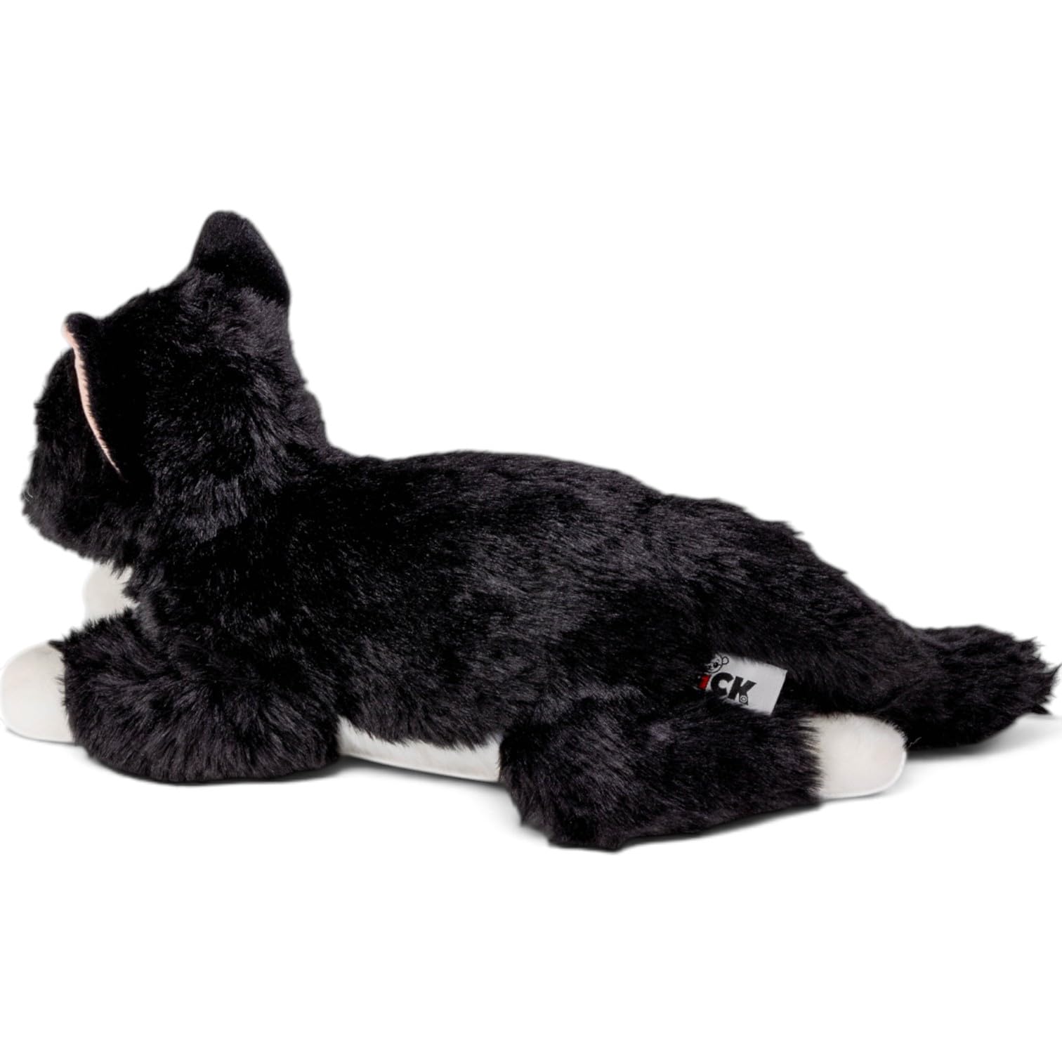 Carl Dick Katze liegend, schwarz-weiß, Plüschtier, Kuscheltier, ca. 30cm, 40cm Gesamtlänge 3558