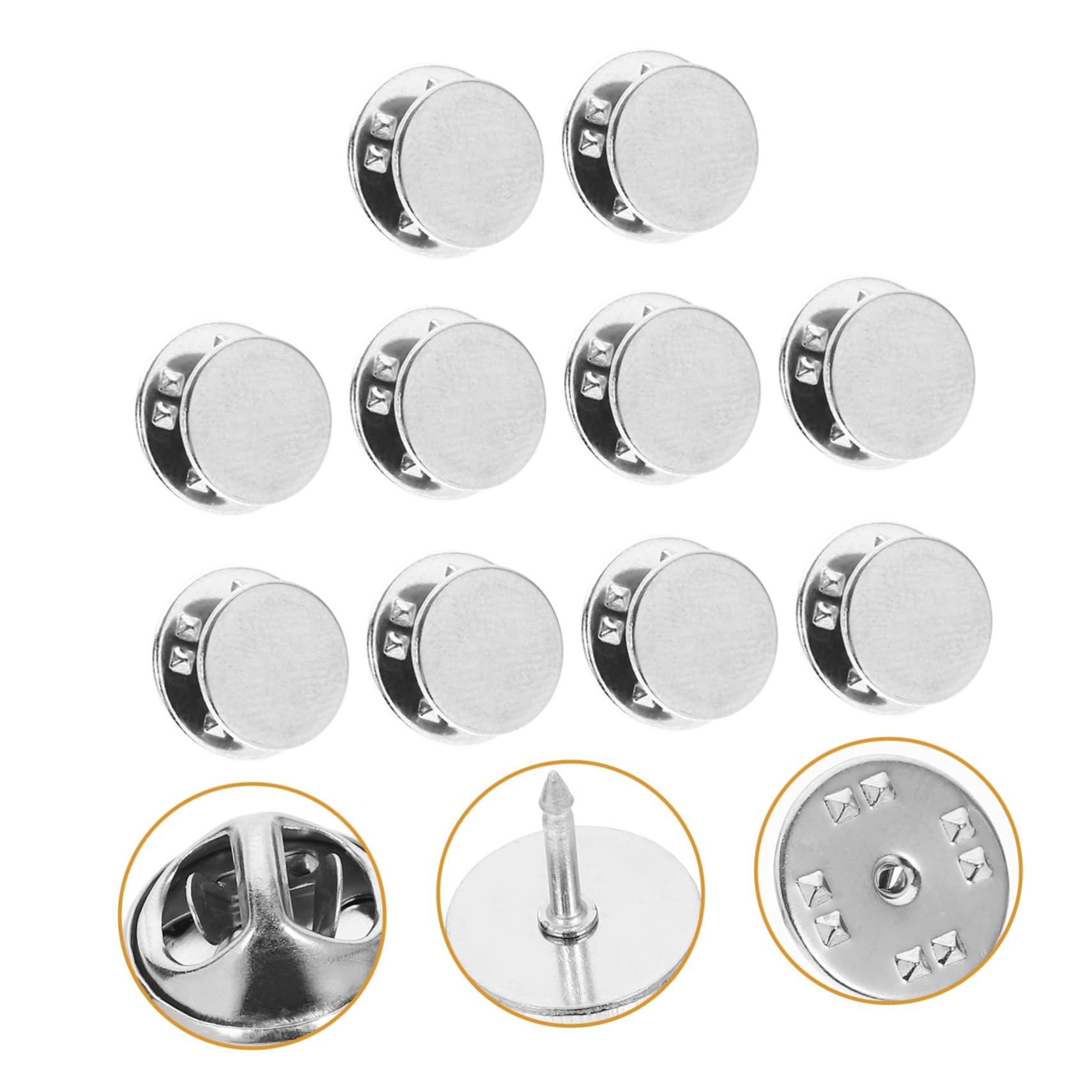 FOMIYES 2sets 10pcs Pin Back Clutch Locking Pins Durable Compact and Easy to Use Brooch Accessories for DIY Jewelry Making and Craft Projects 10pcs*2