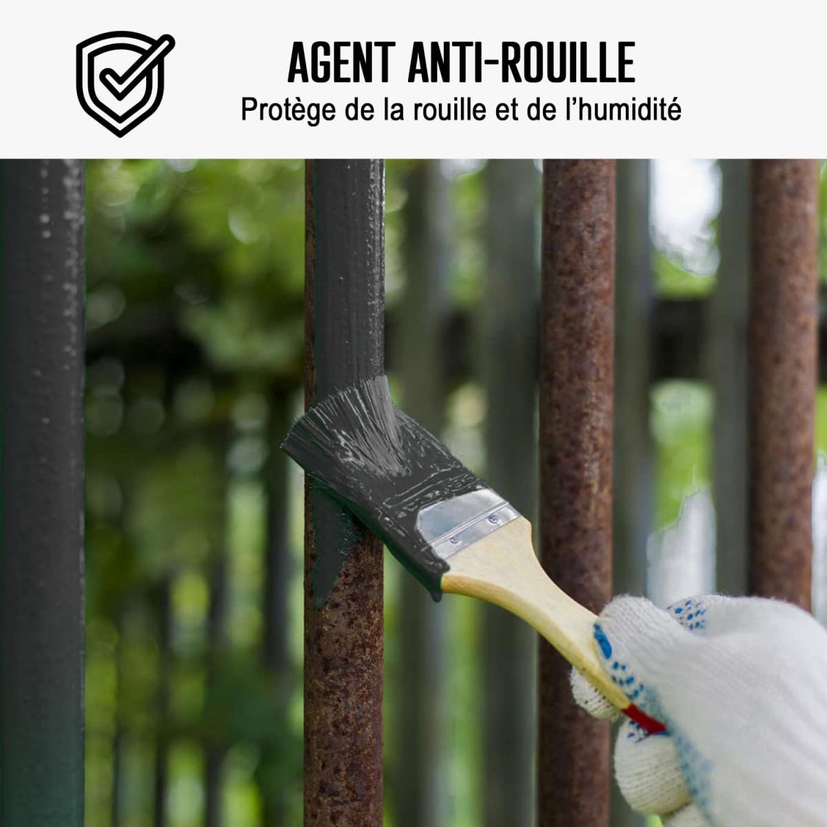 ARCANE INDUSTRIES Peinture métal et Fer pour Portail, Grille et Garde-Corps : Arcalaque 101-0.5 L Noir Brillant - RAL 9005