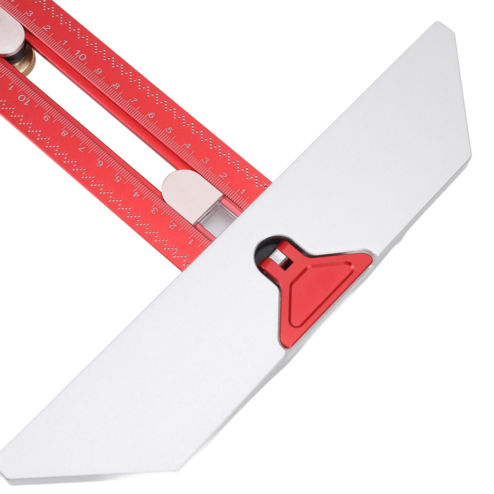 Rysik Traserski do Drewna 40 Cm Typu T, Stop Aluminium Precyzyjne Znakowanie Wielofunkcyjny Przenośny Rysik Linijka do Znakowania Linijka Wiercenia w Drewnie Pozycjonowanie