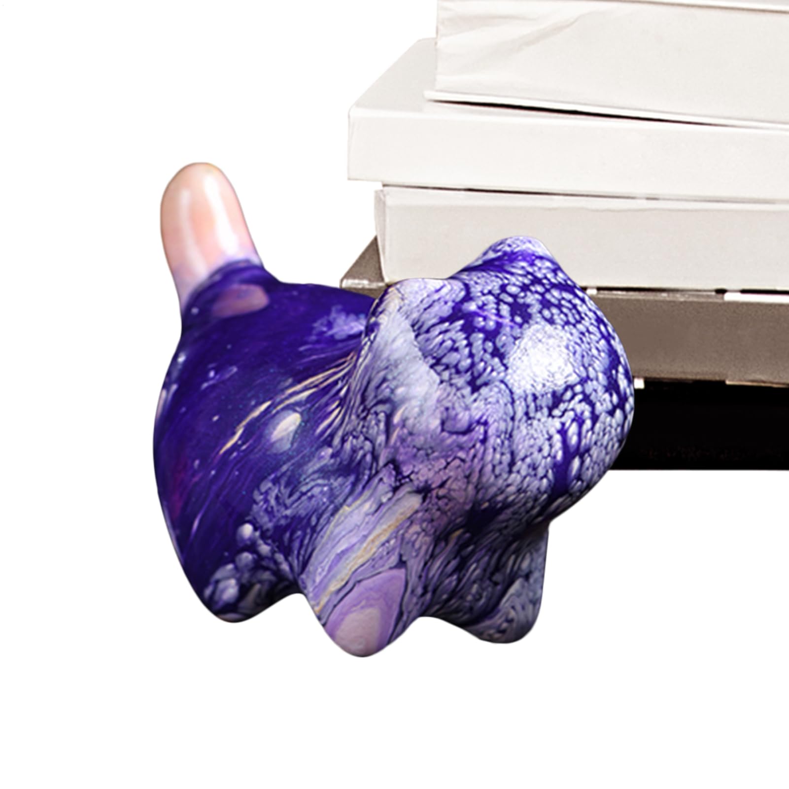 Cat Sculpture,Wooden Cat Statue - Handmade Floating Paint Small Statue for Shelf Display Bedside Workplace Bedroom Pet Lover