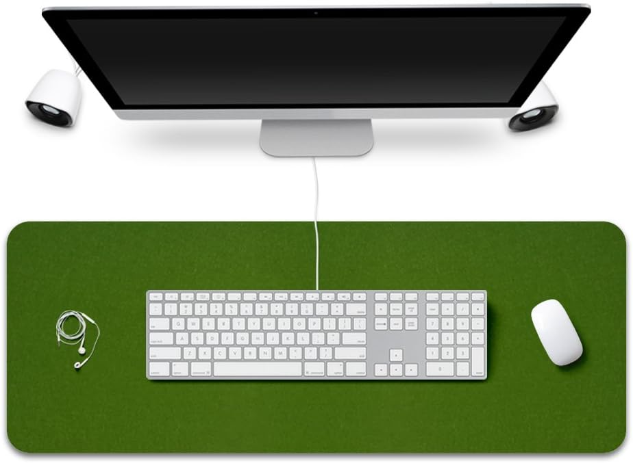 FireBee Extended Gaming Mouse Pad Desk Pad Protector Office Writing Mat Felt Base 0.12 Inch Thick (Green)