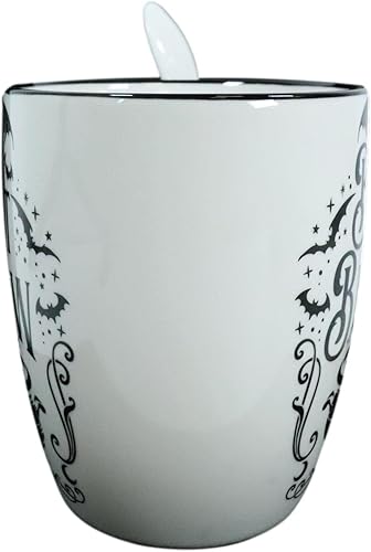 Miniatura 5 de Ebros Gift Wicca Gothic Alchemy - Juego de taza y cuchara de porcelana con mango integrado para reposar cucharas y tazas de café y té de 13 onzas