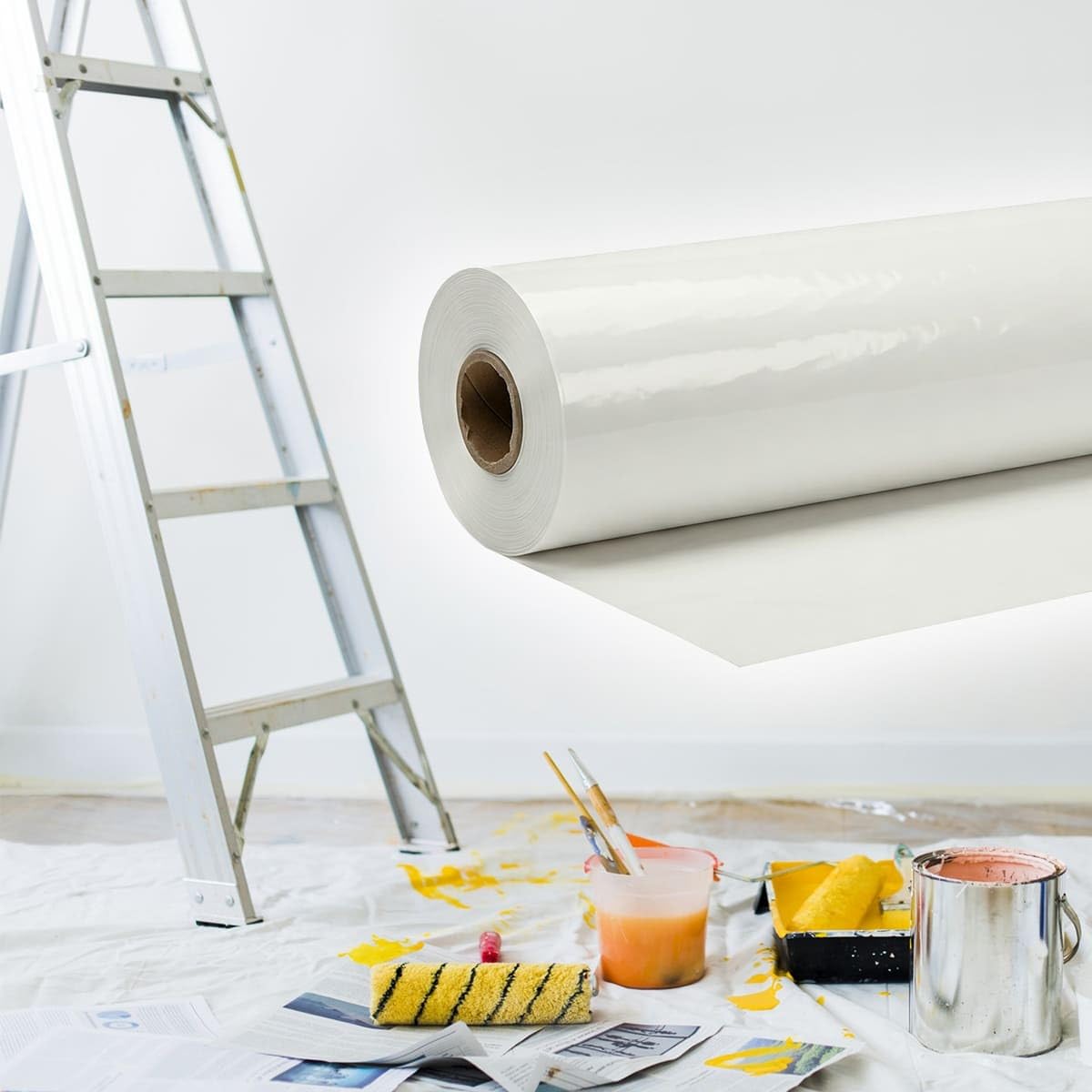 Bâche peinture 3x25 m 40 microns protection 75 m² bache plastique translucide 3x25 m Qualité standard