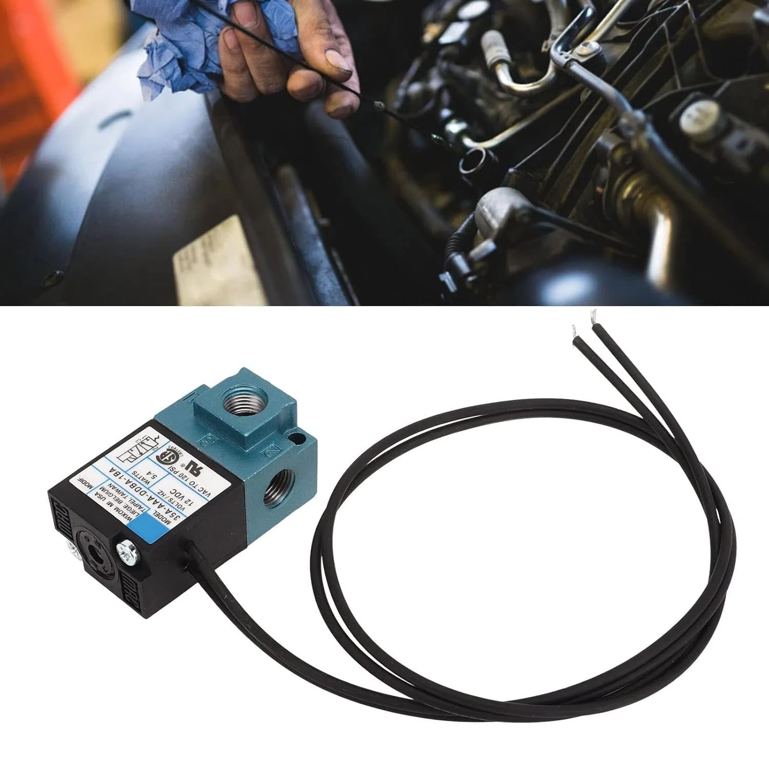 3 Port Mac Valve,Solenoid Valve, DC12V 5.4W 3 Port Boost Control Solenoid Valve 35A-AAA-DDBA-1BA