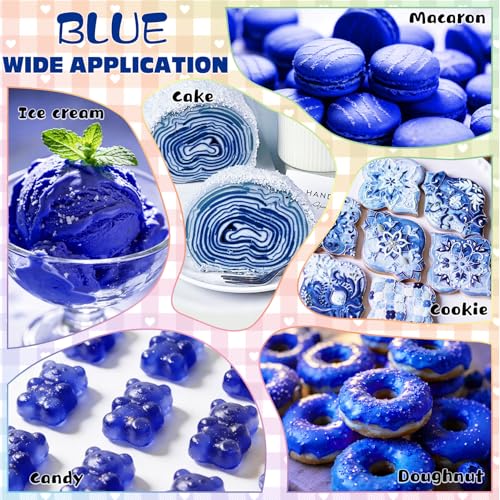 Image of Blue Natural Food Coloring - 50ml Plant Based Food Dye, No FD&C & Artificial Dyes, Gluten-Free, Food-Grade, Vibrant Liquid Colors for Icing, Baking, Cake Decorating, Frosting, Fondant, Slime - 1.69 Fl.Oz Bottles