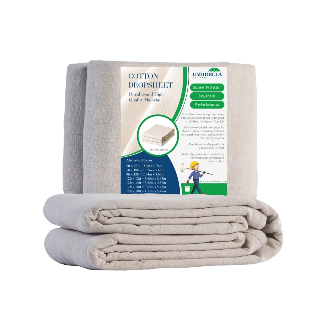 Heavy Duty Cotton Dust Sheets for Decorating Painting, Drop Cloths for Furniture Floor Covering, Dust Covers, Durable