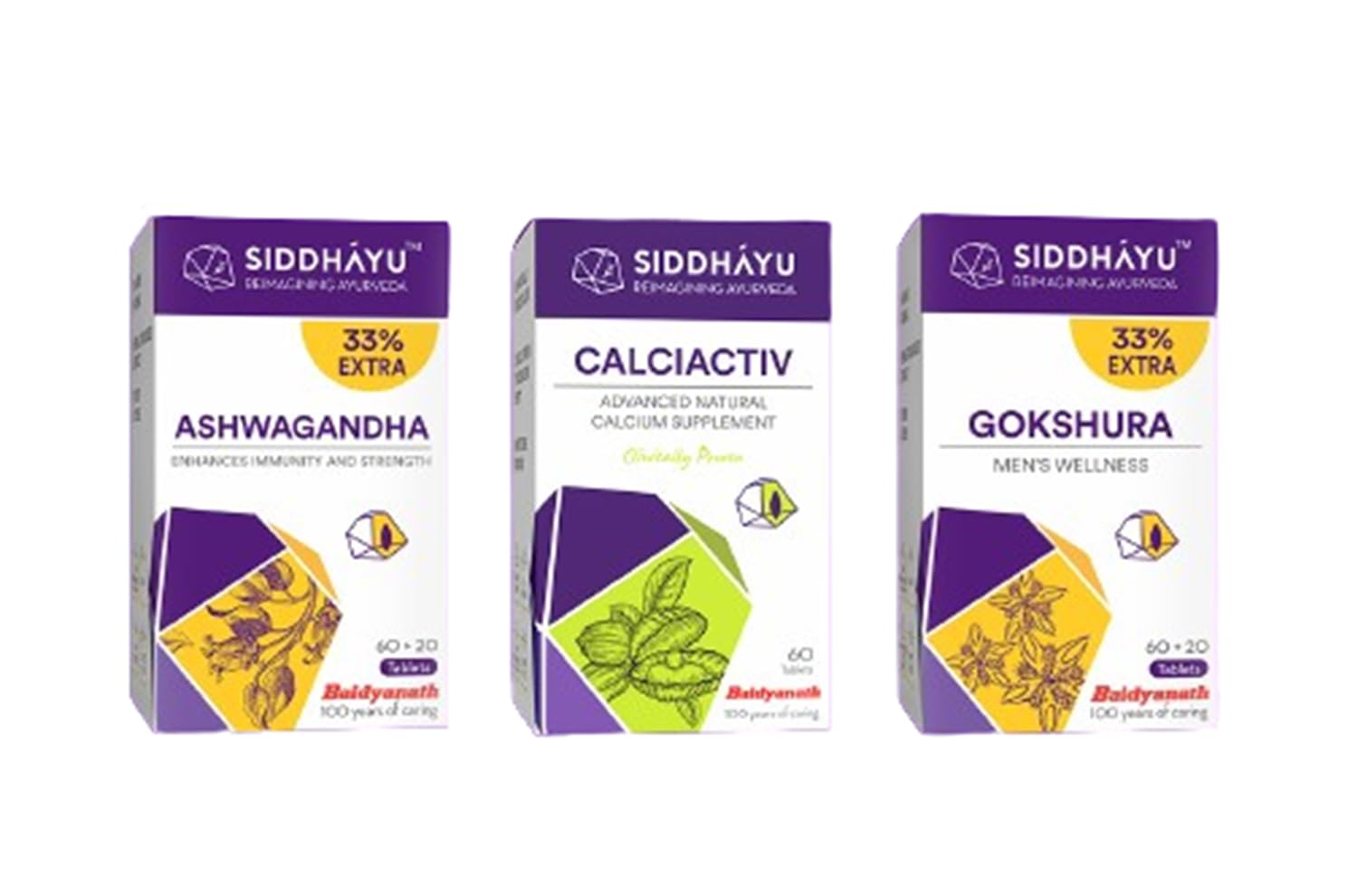 Siddhayu Gym Essentials (Ashwagandha 80 Tab +Gokshura 80 Tab + Calciavtiv 60 Tab) | Bone Strength & Immunity | Fitness Supplement Kit (B0D7PTK9FQ) Amazon Price History, Amazon Price Tracker