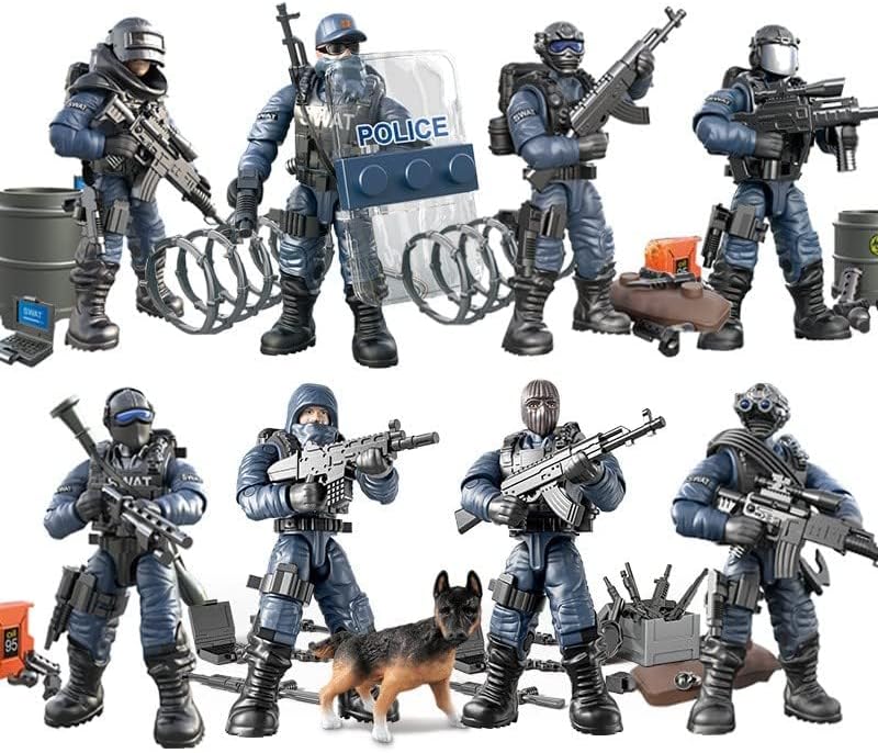 Miniatura 2 de Special Forces Mini figura de acción militar con armas y accesorios, juego de bloques de construcción, 8 piezas de múltiples articulaciones móviles