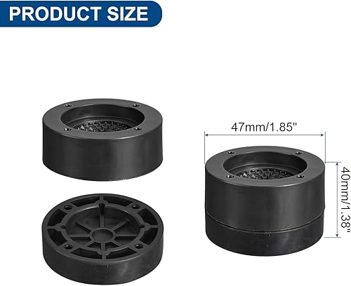 Miniatura 2 de uxcell Juego de 4 elevadores redondos para muebles, altura de 1.38 pulgadas, elevadores de cama ajustables para marco de cama, mesa, escritorio,