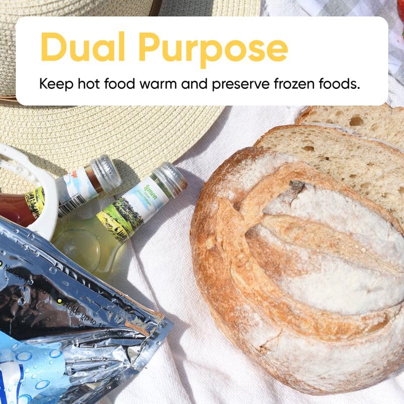 Image of Superio Hot and Cold Insulated Bags for Food Delivery, Grocery Shopping Bags, Food Storage for Hot and Frozen Food for Travel, Disposable Cooler Bag, Reinforced Thermal Lunch Bag (10, 13 inchx5.5 inchx8.5 inch)