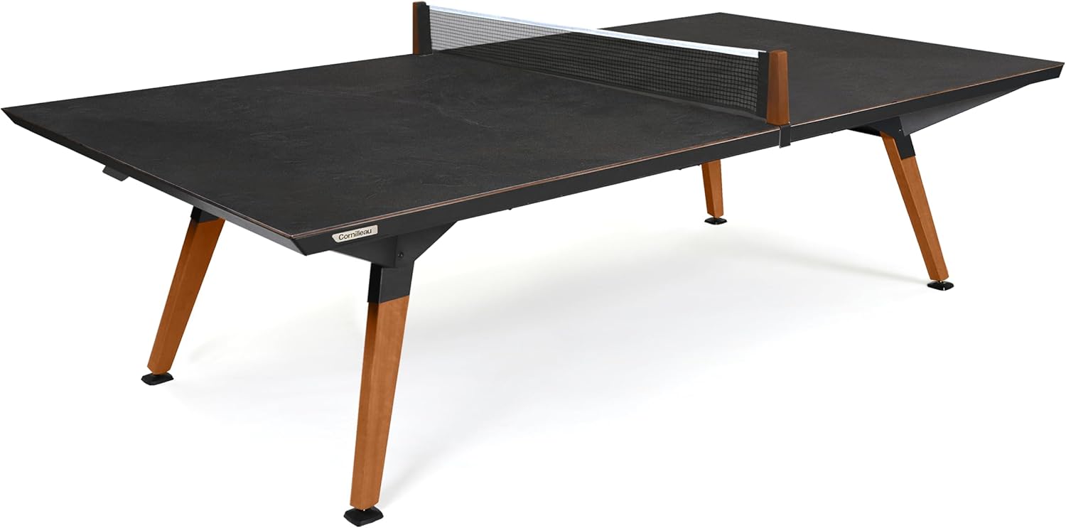 Play-Style Outdoor Table Black - design Ping-pong table - Made in France - Convertible into a dinning table