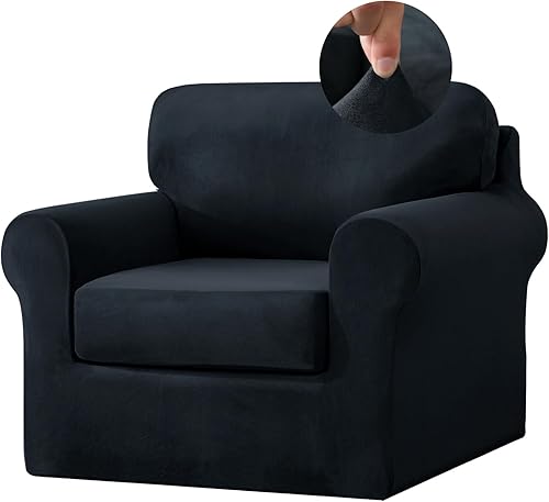 Fundas para sofá, 357 piezas, fundas de terciopelo elástico de felpa para sofá de 3 cojines, protector de muebles suave antideslizante para sala de