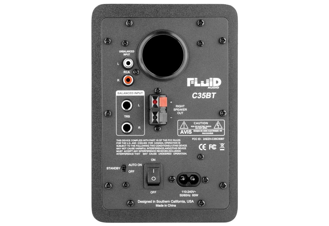 Fluid Audio C50BT Studio Monitor, Pareja de Altavoces Activos (con Balance de Sonido Neutro, Altavoces de monitorización con Controladores de 5 Pulgadas y conectividad BT)