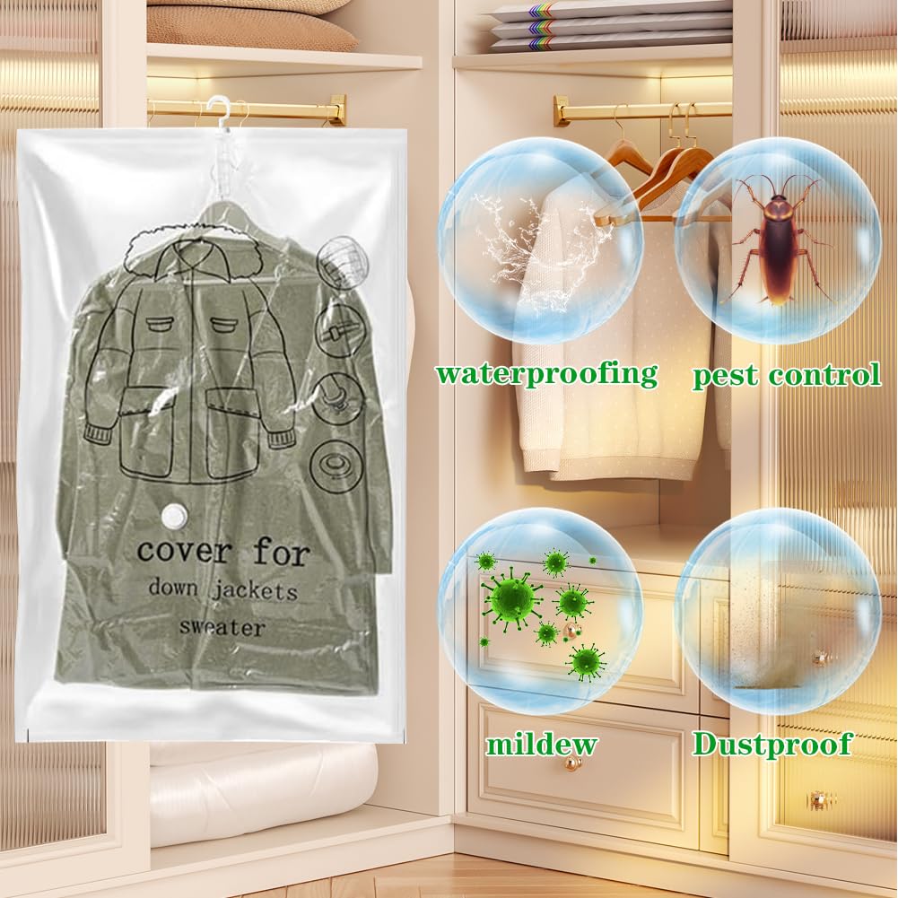 4 Pezzi (2 Lunghi 135X70Cm E 2 Corti 110X70Cm),Buste Sottovuoto Vestiti