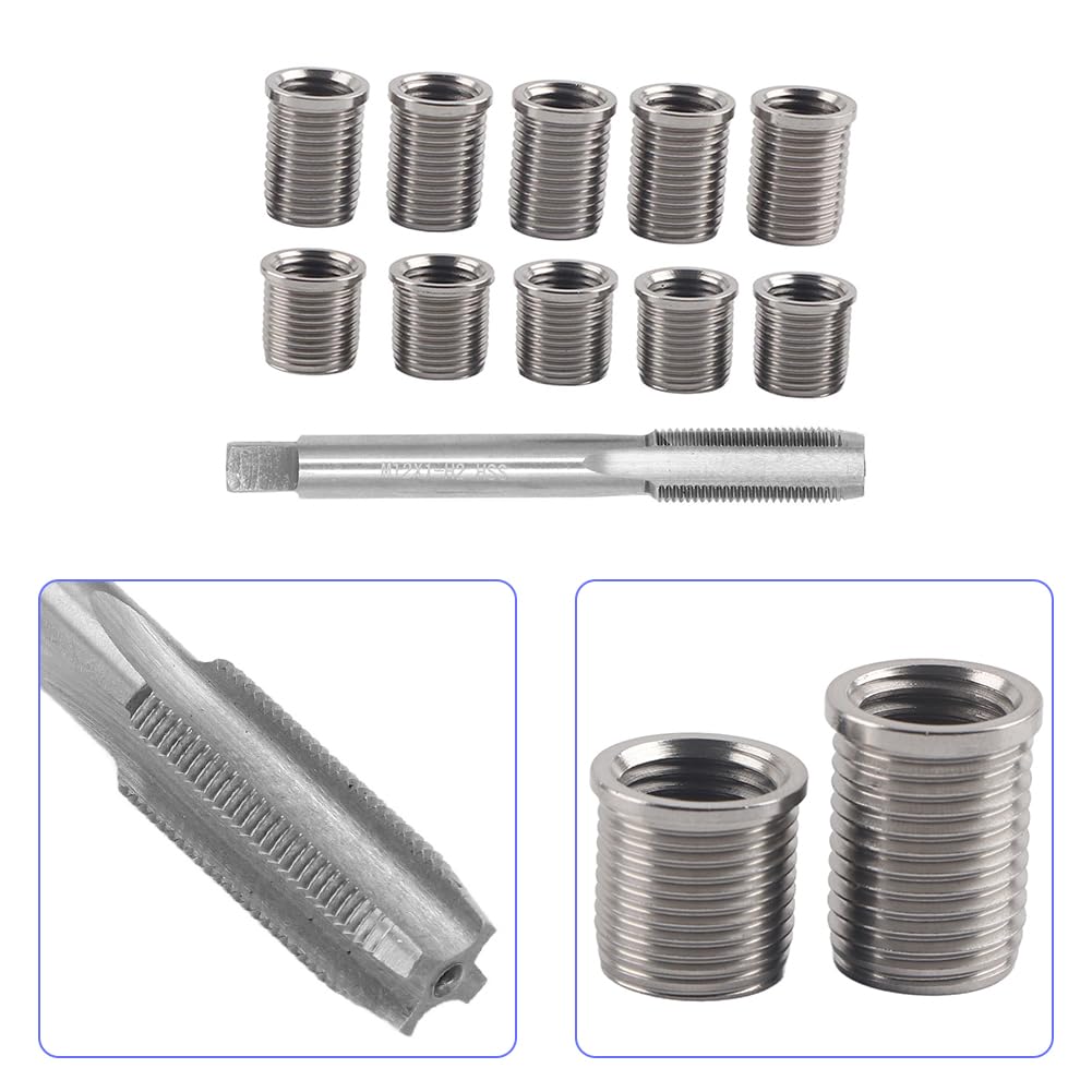 Strumento Riparazione della Filettatura Candela, Bullone M10X1.0 In Metallo alta Velocità e Inserti Rubinetti M12X1.0 Accessori Auto Hardware Universale Motori Candele Strumenti Accension