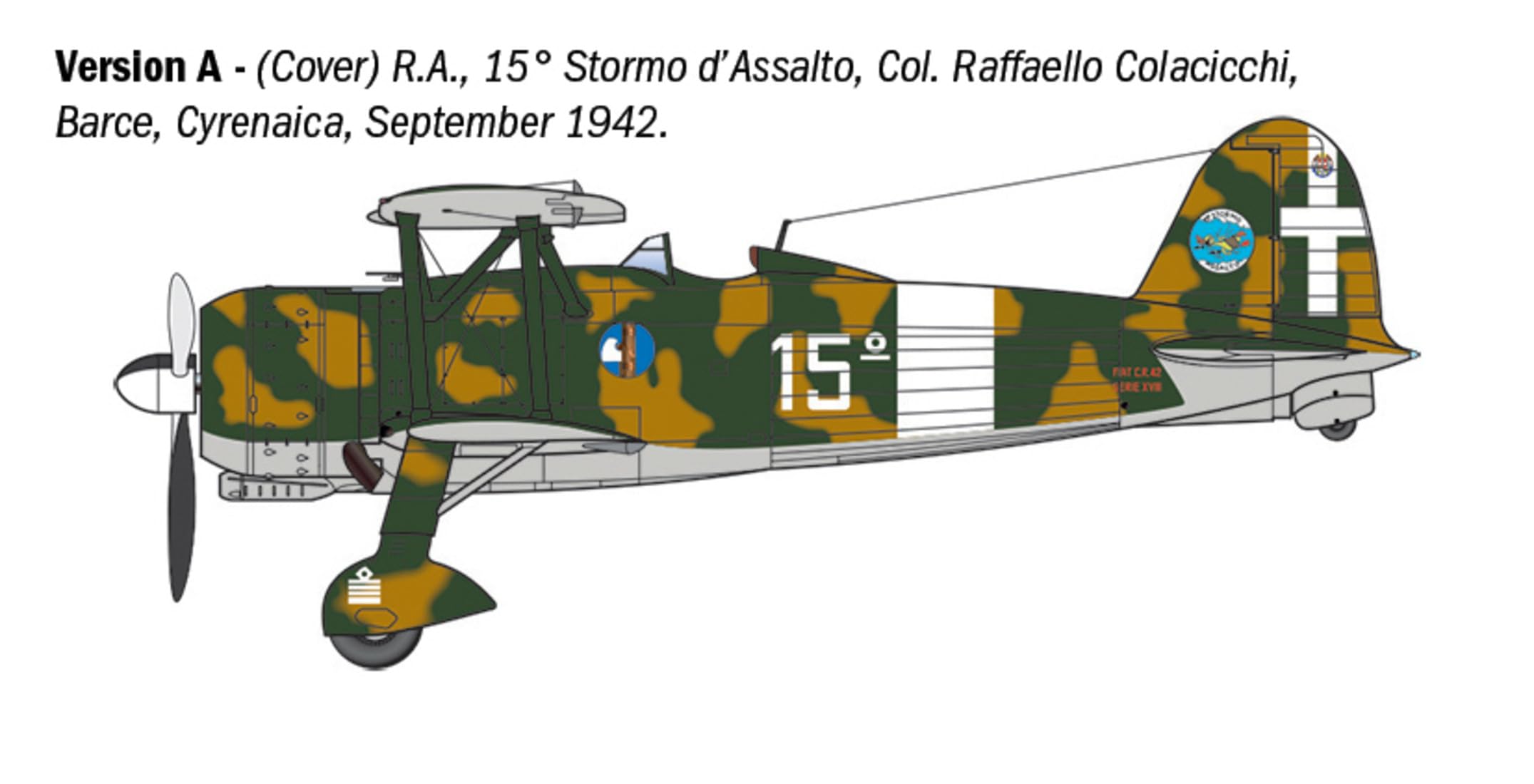 ITALERI IT2842 1/48 WW2 FIAT CR.42 Falco Attack Plane/Night Fighter Model Plastic Model, Molded Color, 34.5 cm x 5 cm x 24.5 cm - Image 3