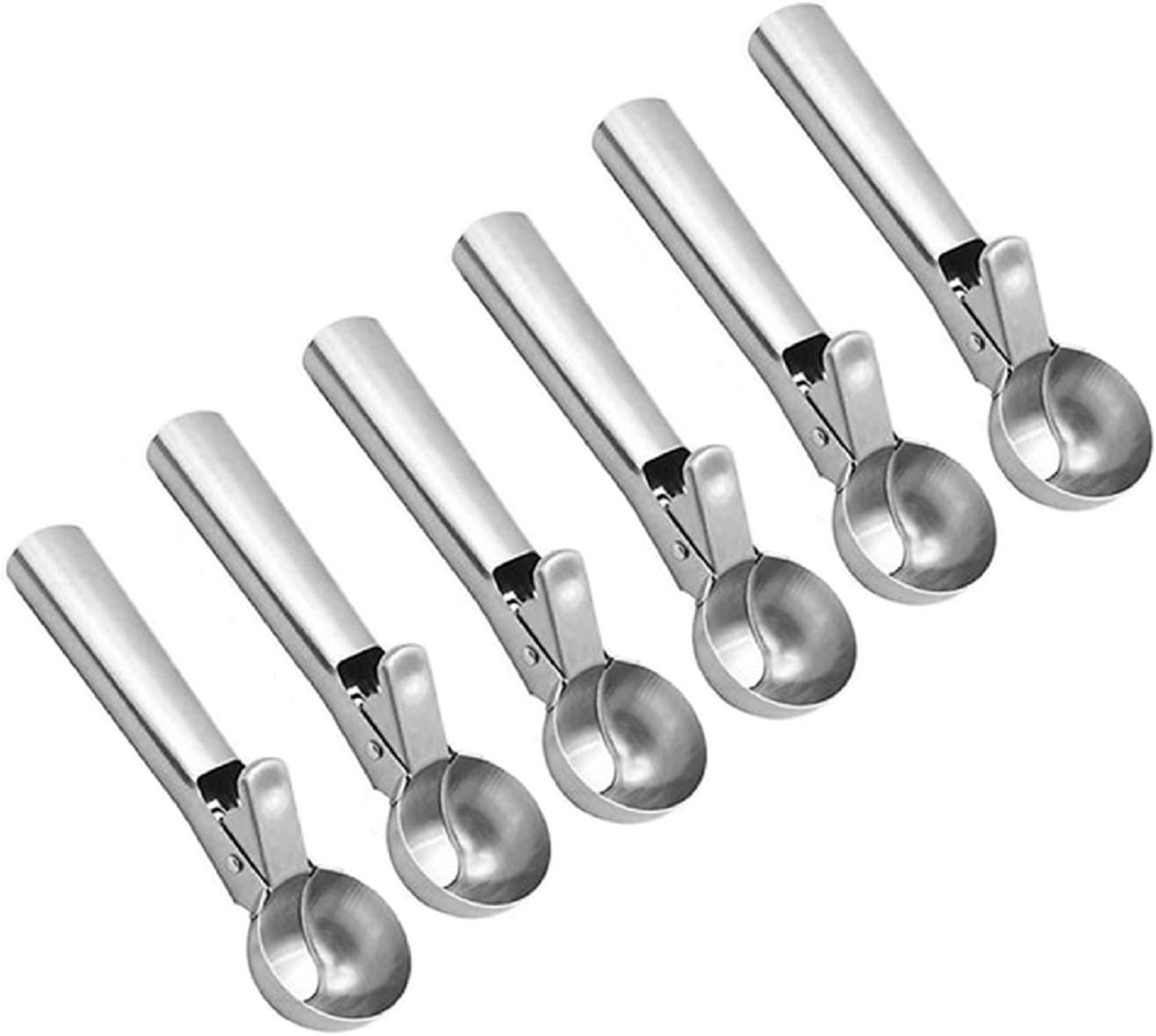21 Stainless Steel Trigger Ice Cream Scoop Set Set of 6 Silver