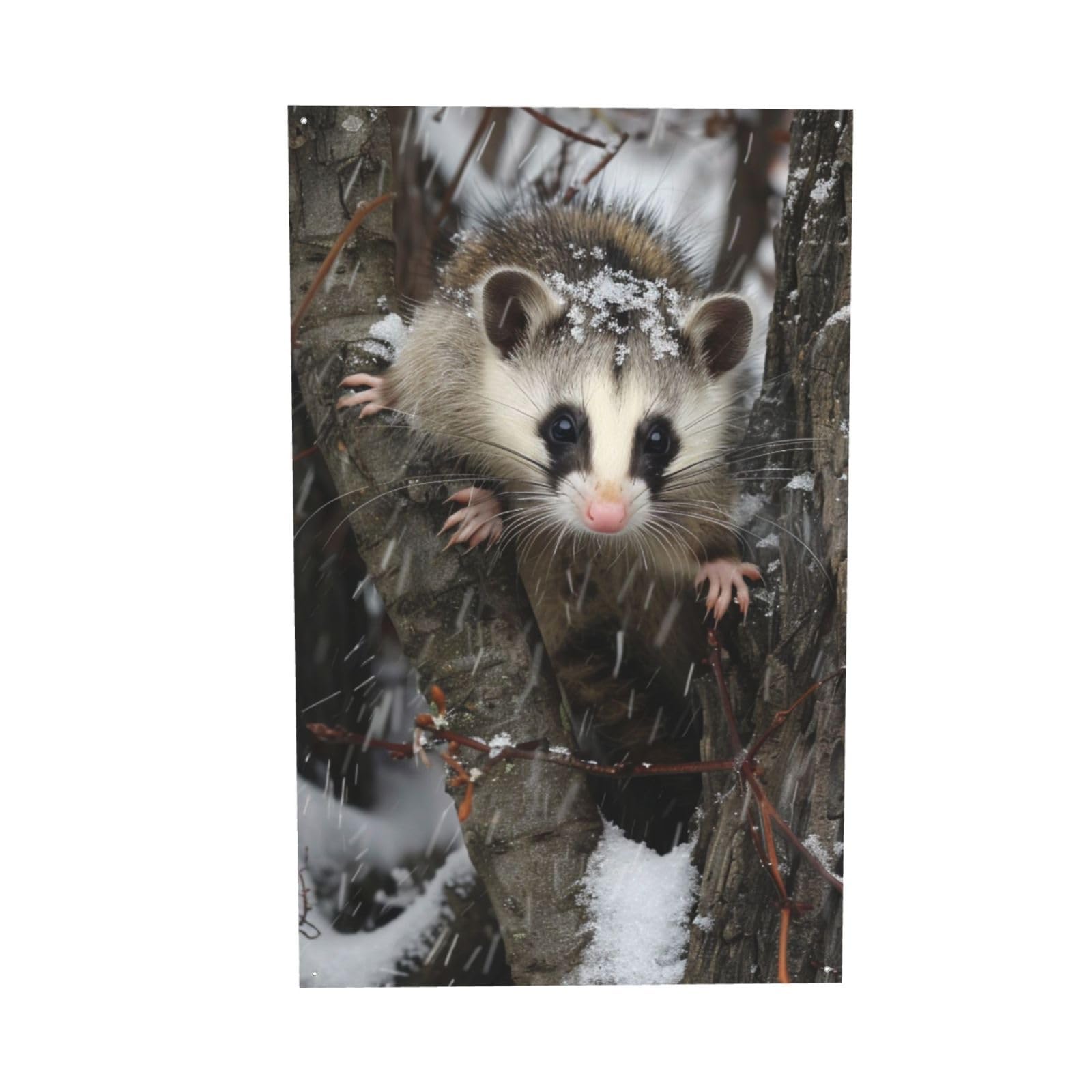 Drapeau opossum festif de 1,2 x 1,8 m, le cadeau de crémaillère idéal pour jardin