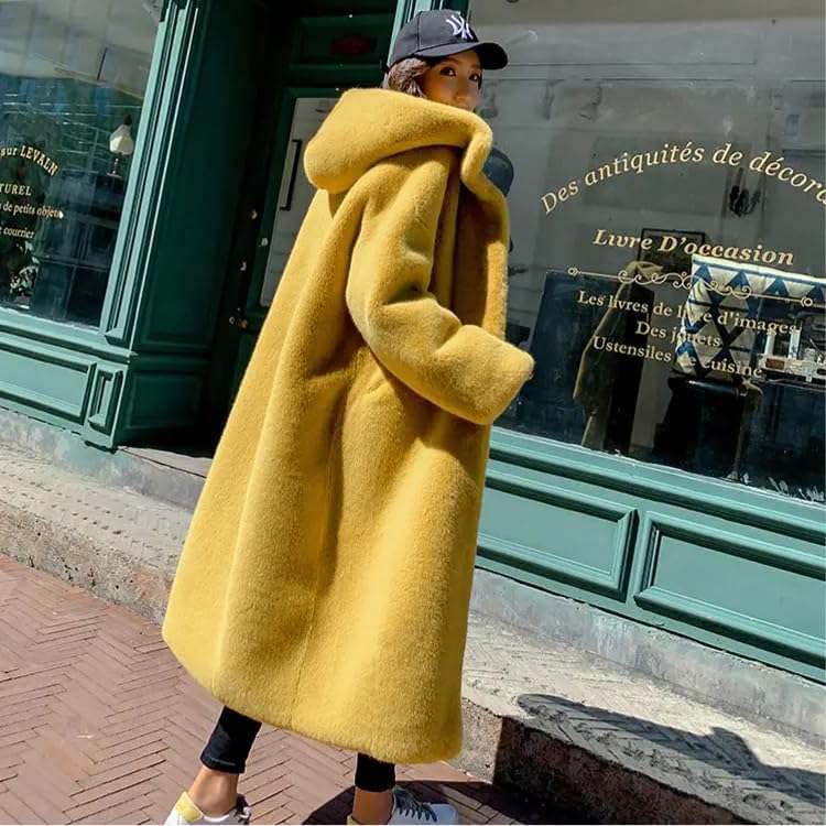 [Arklove] ファーコート フード付きファーコート ふわふわ ファーコート レディース 冬服 レディース 毛皮コート ロングコ