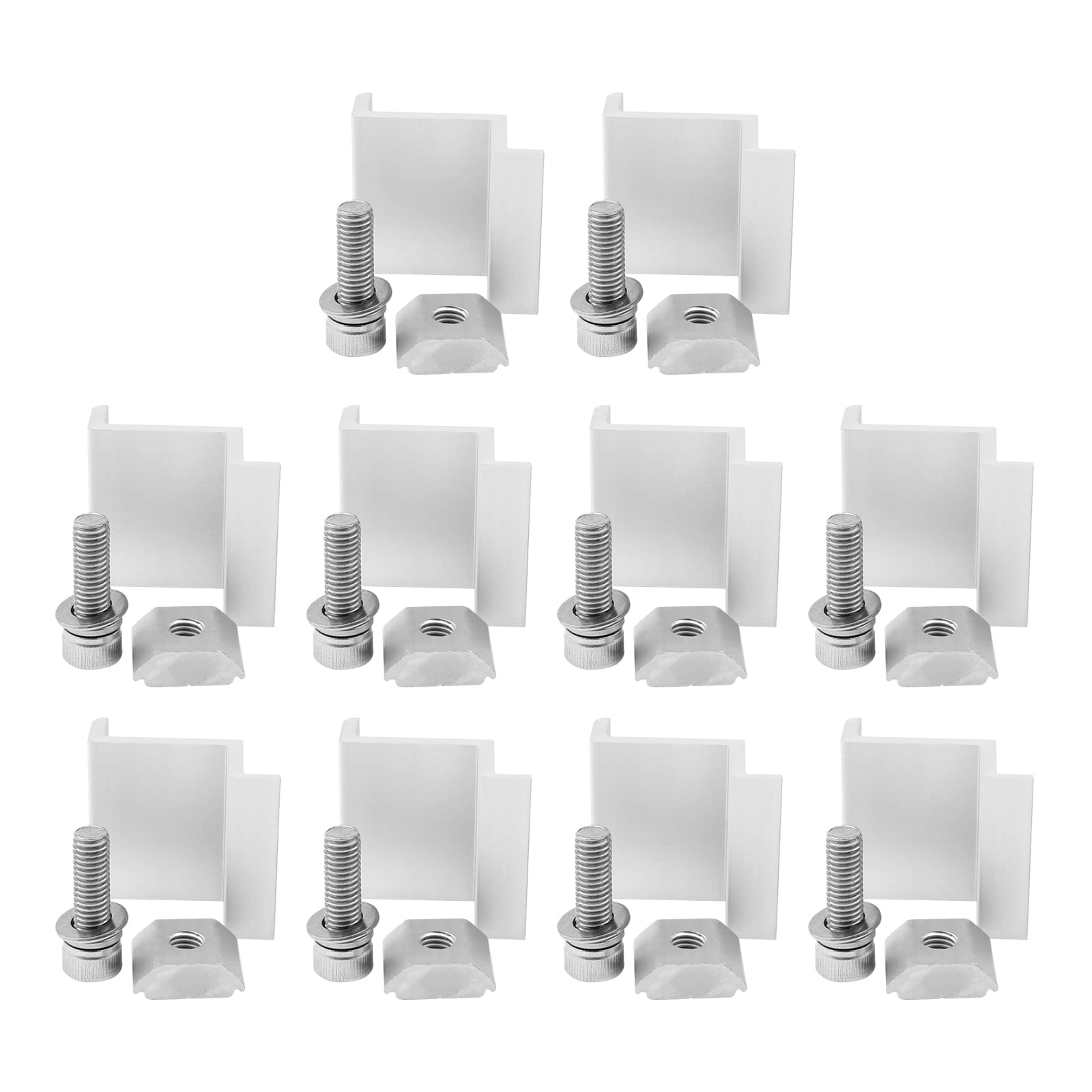 of 10 Solar End Clamps Solar Plate Attachment Module Holders for Motorhome Roof Wall Mounting Bracket Clamp