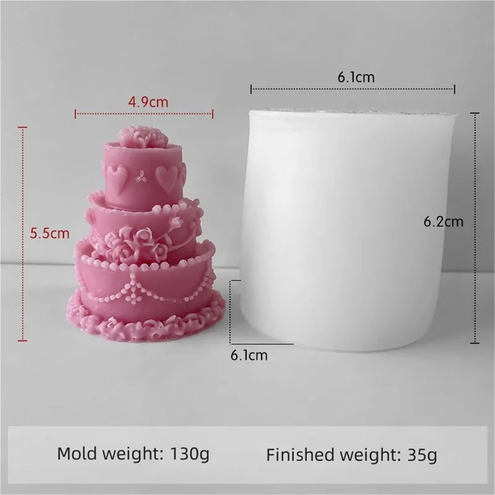 Moule à gâteau d'anniversaire en Silicone, faire soi-même, plâtre de bougie, multicouche 3D, outils cuisson gâteaux au sucre, bonbons chocolat, 2 pièces Pour Bougie(S)