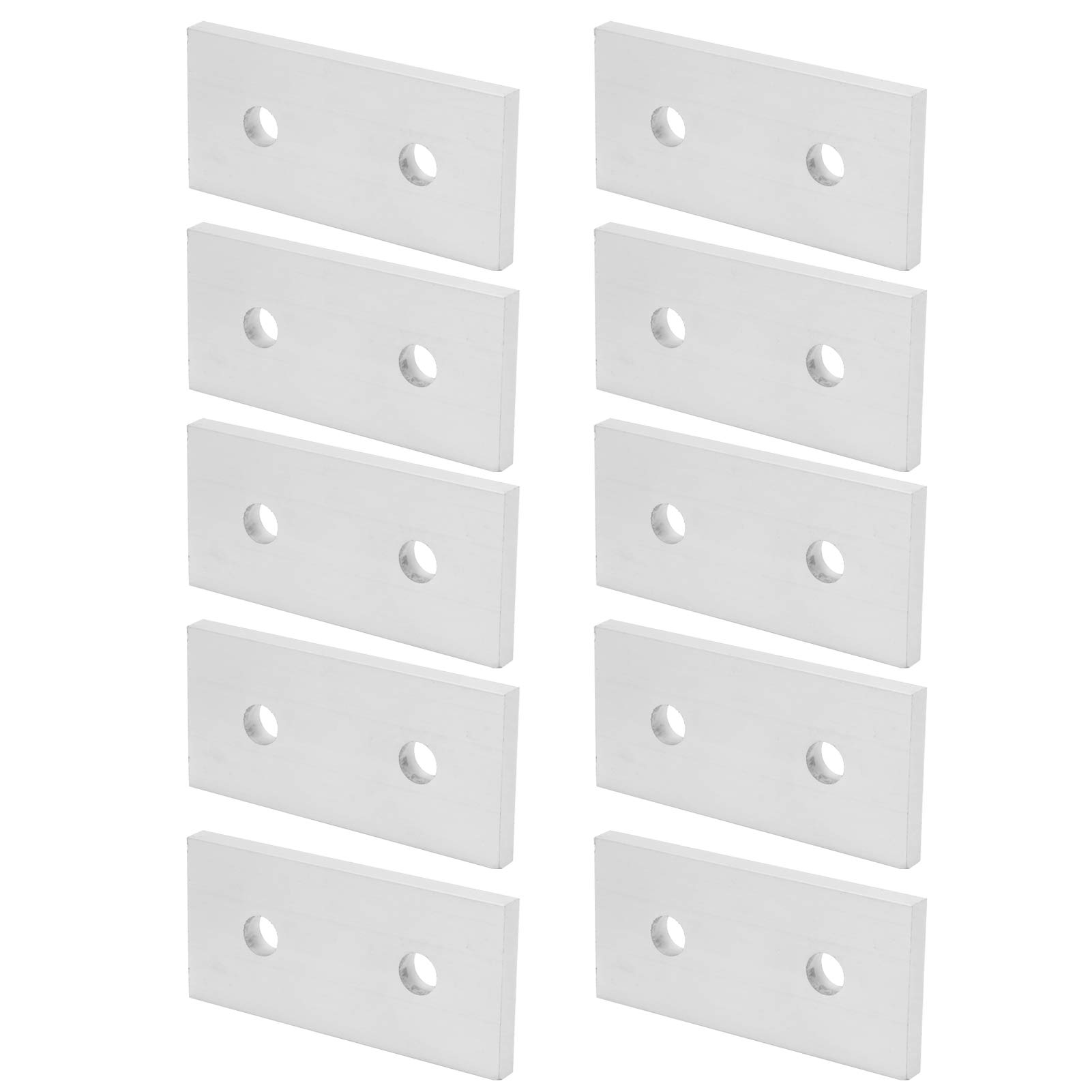 10 Pezzi Piastra Giunzione Alluminio 4040 per Connessione Verticale 2 Fori Superficie Ossidata Dimensioni 80x38mm Spessore 6mm Profili Struttura Telaio per Montaggio Strutturale in Alluminio