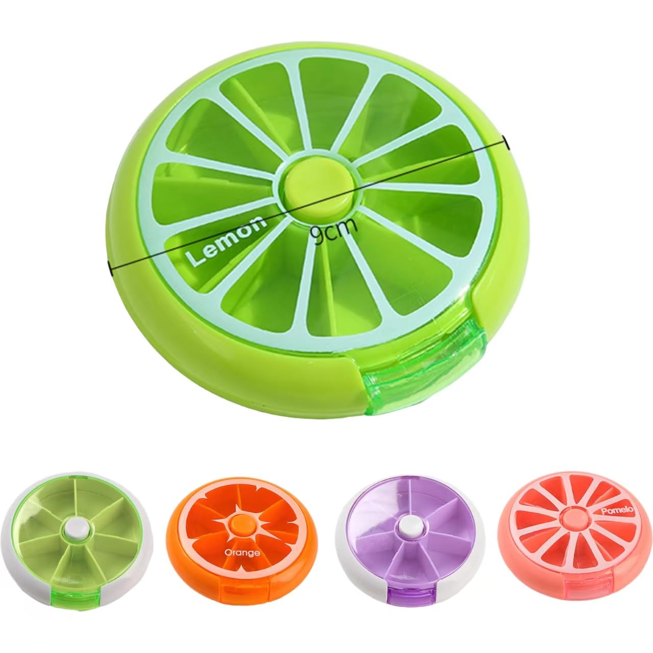 TGBCST okrągłe pudełko na tabletki, 7 dni, mini pudełko na lekarstwa (9 x 2,5 cm/53 g) – organizer na tabletki, podróżna puszka na tabletki, praktyczne przechowywanie w podróży (mieszany zestaw)