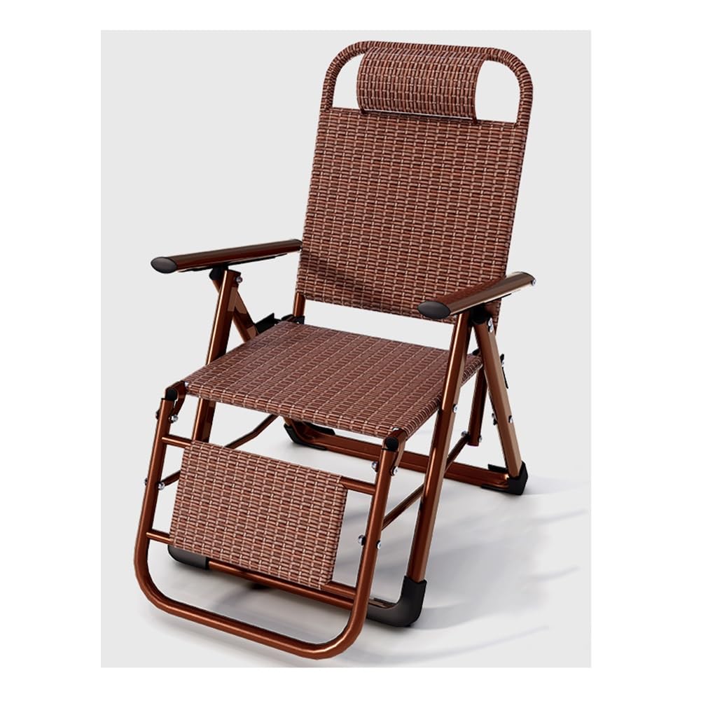 Fotel rattanowy Zero Gravity, składany, regulowany, z podłokietnikiem i poduszką, wytrzymały, wiklinowy leżak, do ogrodu, na basen, patio, plażę, do ogrodu, do pomieszczeń, o udźwigu 180 kg