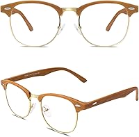 Vista 48 de Happy Store CN56 Gafas de estilo nerd wayfarer de inspiración vintage, marco de carey, lentes transparentes UV400