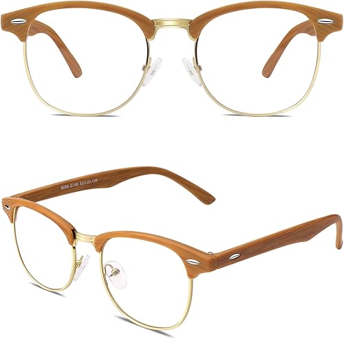 Vista 48 de Happy Store CN56 Gafas de estilo nerd wayfarer de inspiración vintage, marco de carey, lentes transparentes UV400