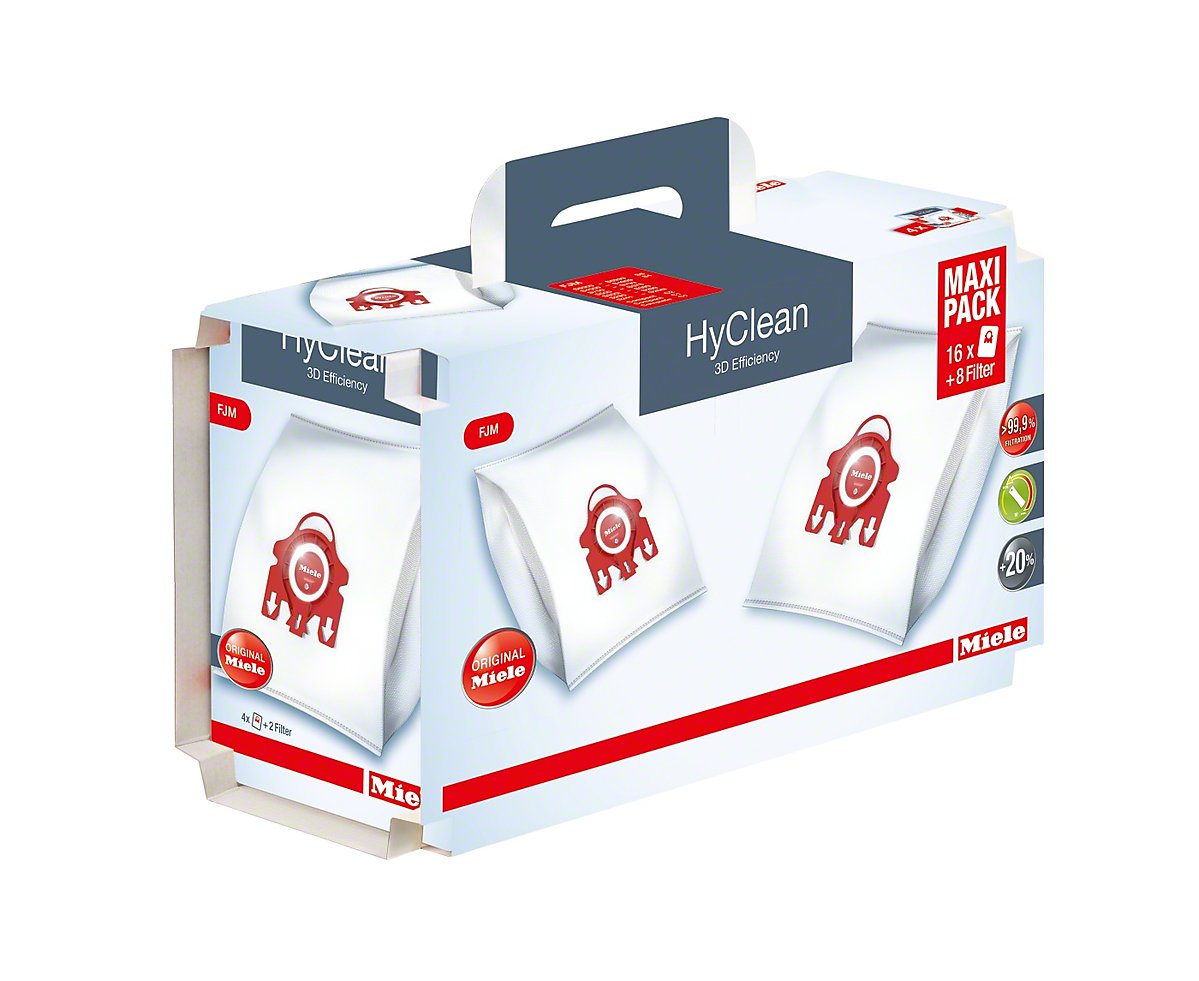 Sacchetti Aspirapolvere FJM HyClean 3D Efficiency - Confezione Da 4 | Compatibili Miele 9917710