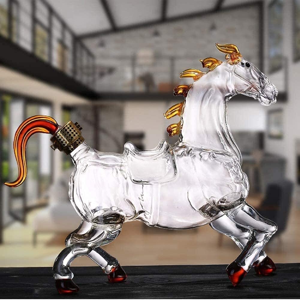 Amazon | デキャンタ 酒デカンタ 細工ガラス 馬 ウイスキー