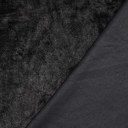 Alpenfleece mit einer glatten Seite Kuschelfleece - 0,5 m - Winterfleece - Breite 153 cm - 320g/m² (Schwarz) Cover