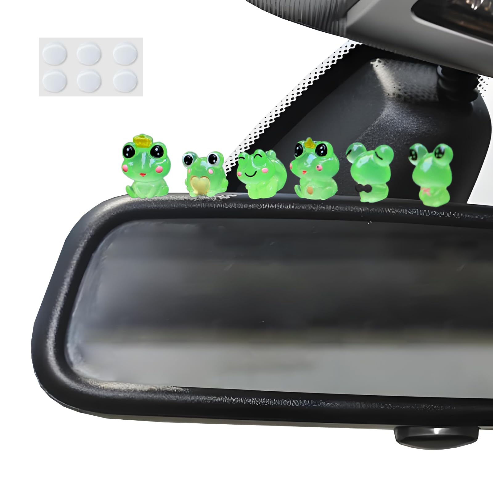 16 PCS Cute Duck Rearview Mirror Accessories, Luminous Duck Car Interior Accessories