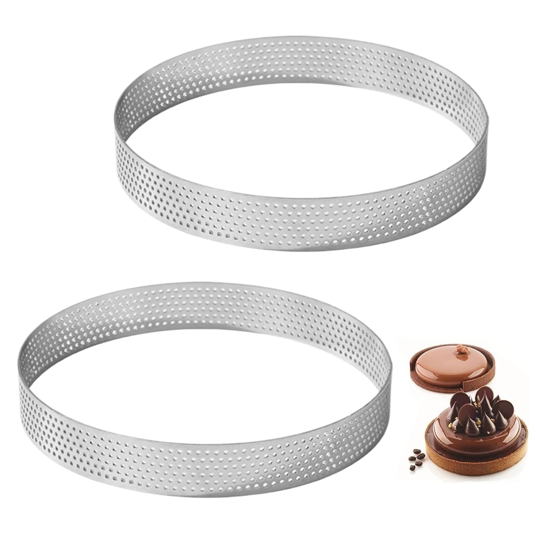 Anillos de horno de acero inoxidable de 8 pulgadas para disfrutar la repostería casera