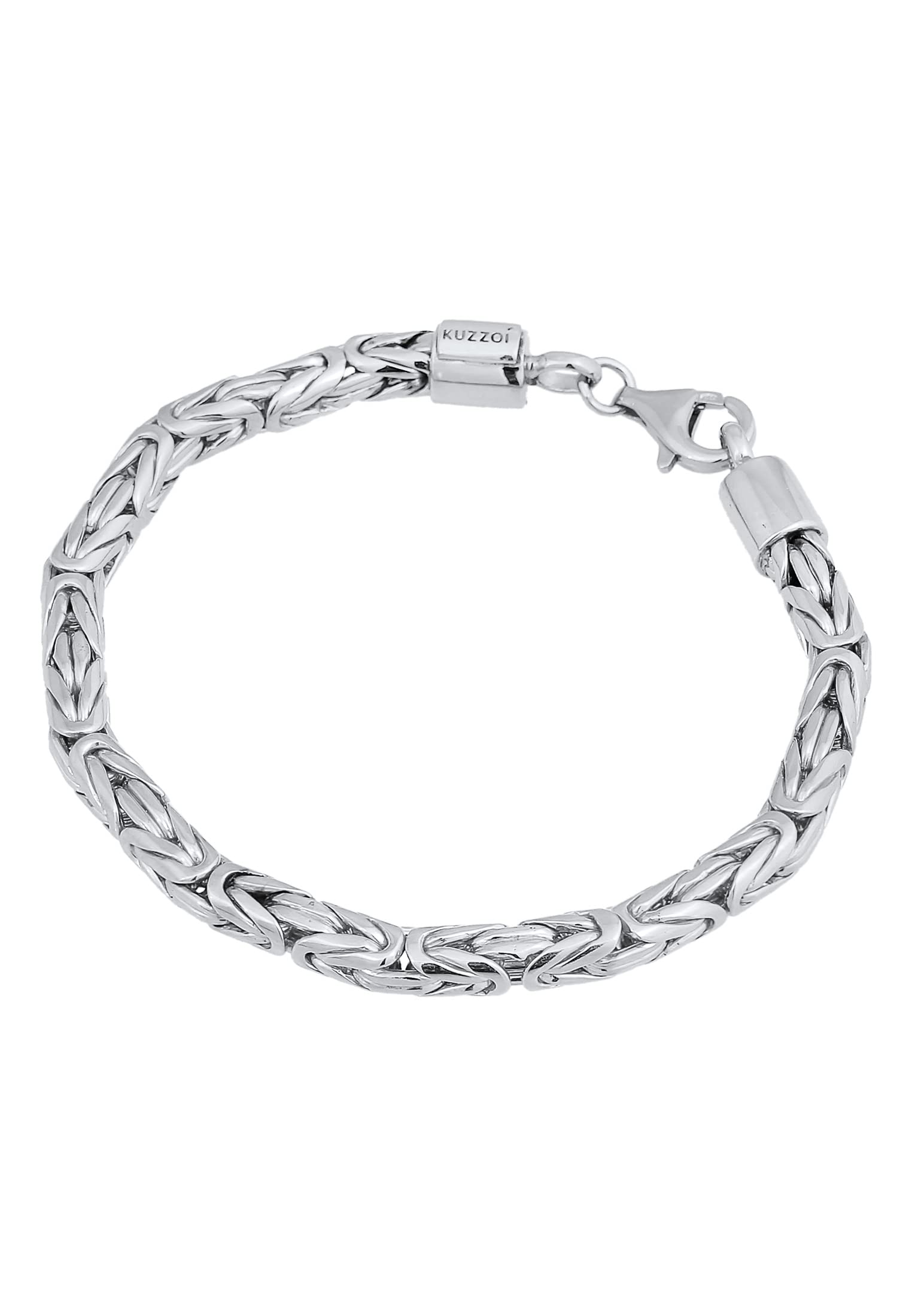 Kuzzoi Buddha Silber-Armband Herren 925 Silber Königsketten Armband (5 mm) | 925 Silber massives Königsarmband für Männer 26.3g