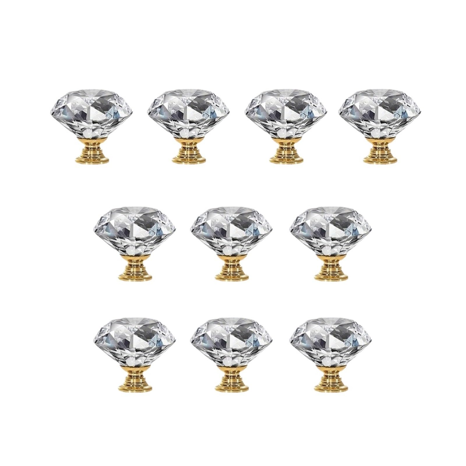 GFJFsetSH 4/6/10pcs Diamond Crystal Glass Cabinet Drawer Knobs(10pc)