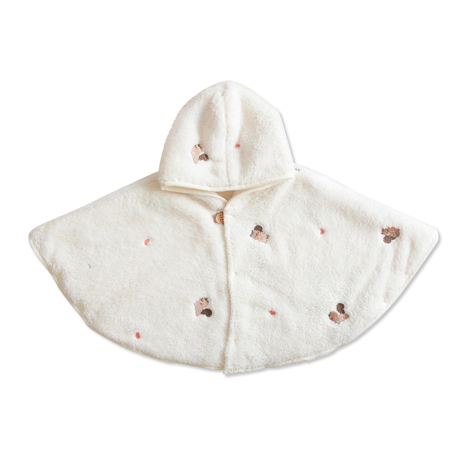 SONARIN Warm Baby Hooded Cloak,Cute Toddler Poncho Cape Shawl Snowsuit Outwear Windproof Winter Outfit Snow Jacket Coat for Infant Boys Girls 1-3 Years(Squirrel)