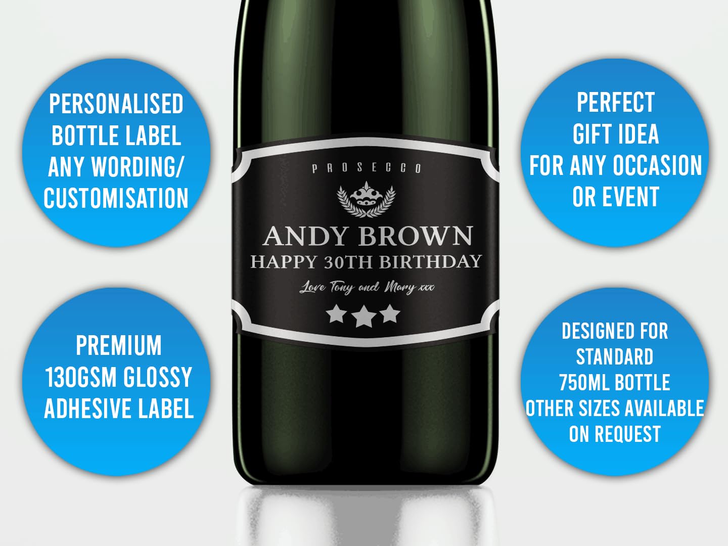Personalised PHOTO Wine Bottle Label Perfect 18th/21st/30th/40th/ Birthday Gift