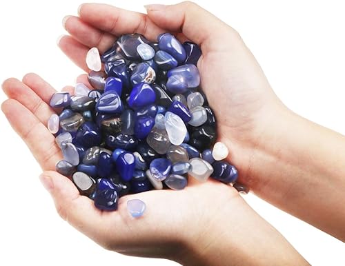 Miniatura 7 de Piedras pulidas de ágata blanca de 0.68 libras, piedras preciosas de cuarzo de cristal natural para decoración del hogar, relleno de jarrón,