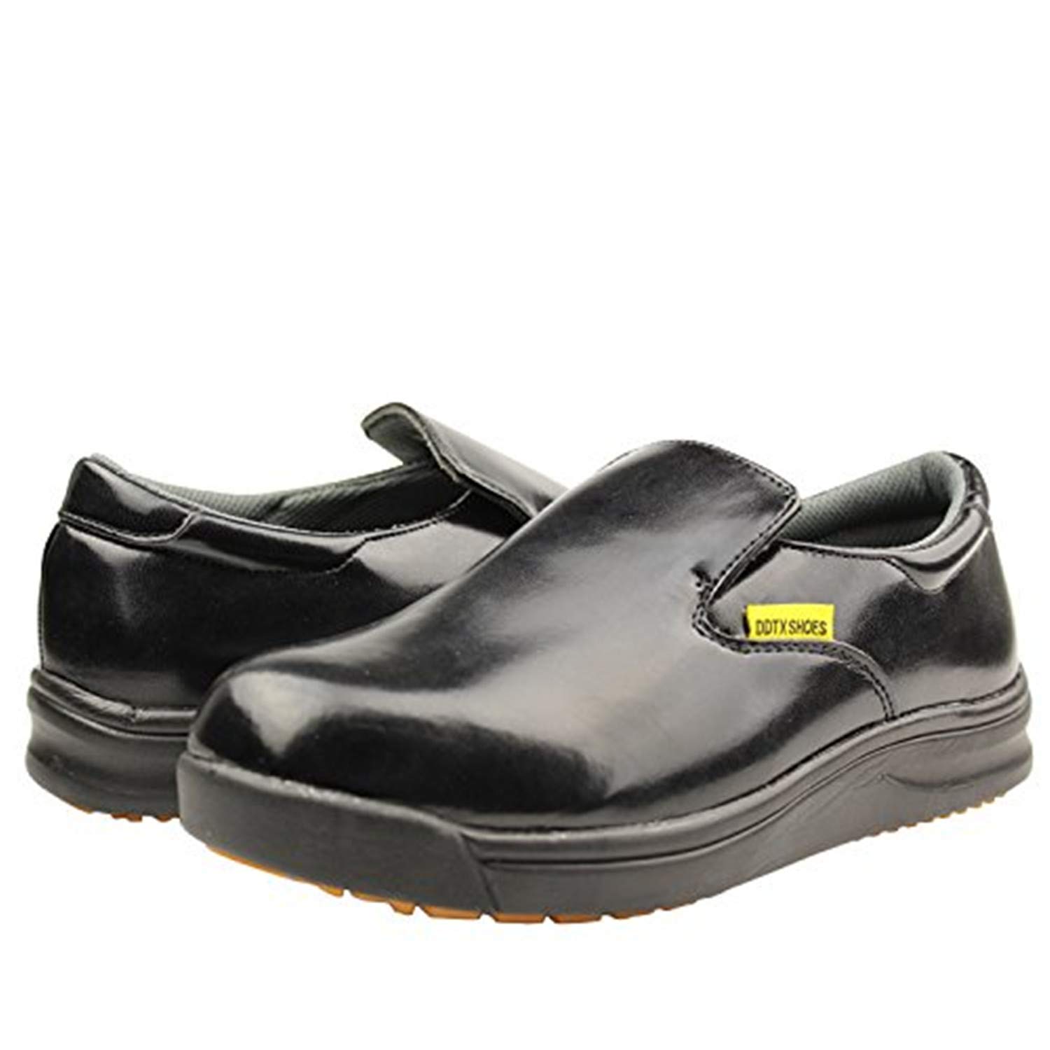 DDTX Men's Slip and Oil Resistant Slip-on Work Shoes Black (12)