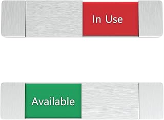 in Use or Available Sign,Vacant Occupied Sign for Home Office Hotles Hospital Restroom, Vacant Occupied Slider Door Status Tells Whether Room in Use or Available,Non-Scratch Magnetic Slider Door Indicator Signs-Premium Aluminum&Acrylic, 7.1" x 1.6"