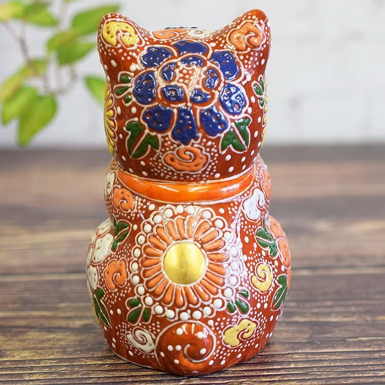 Amazon.co.jp: 開運 九谷焼 お祈り猫 赤盛 風水 グッズ 陶器 置物