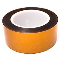 Vista 7 de Bertech cinta adhesiva de doble cara de poliamida, 4 mil de grosor con centro de 3 pulgadas, Ambar, 1