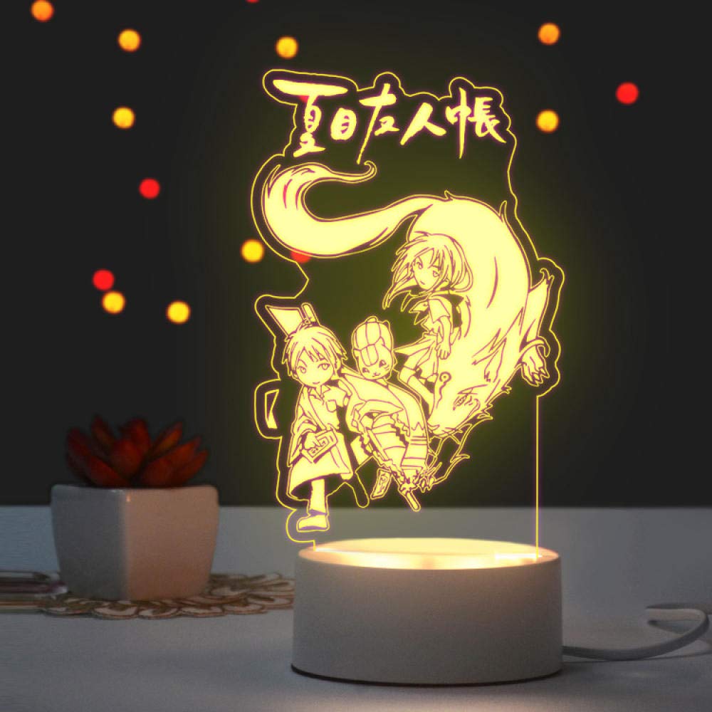 3D Illusion Lamp LED Night Light Anime Second Element Conan Northern Sauce Guilty Crown Naruto Gift for Boys Kids Room Decor Table Lamp Christmas-Natsume's Book of Friends