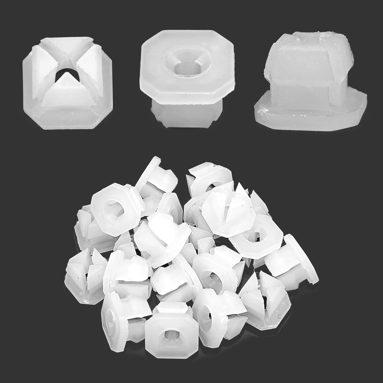 20PCS Bumper License Plate Headlight Bezel Nut Bracket Clip Head Compatible with GM Cadillac Brougham Oldsmobile Firenza Chevrolet-3919773 3347347 3893980