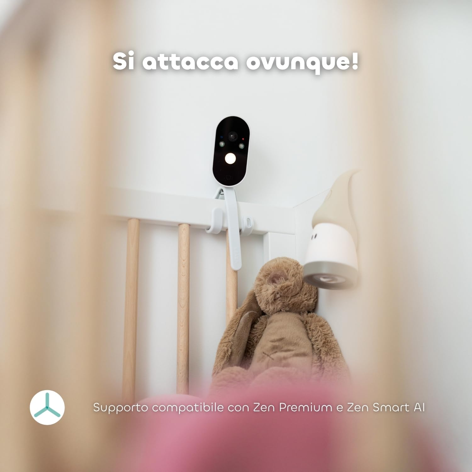 Béaba Supporto Flessibile Baby Monitor – Supporto Regolabile per Telecamera, Fissaggio Letto, Sedia, Cassettiera, Angolo Regolabile, Compatibile Zen Travel, Zen Premium, Zen Night Light, Zen Smart AI