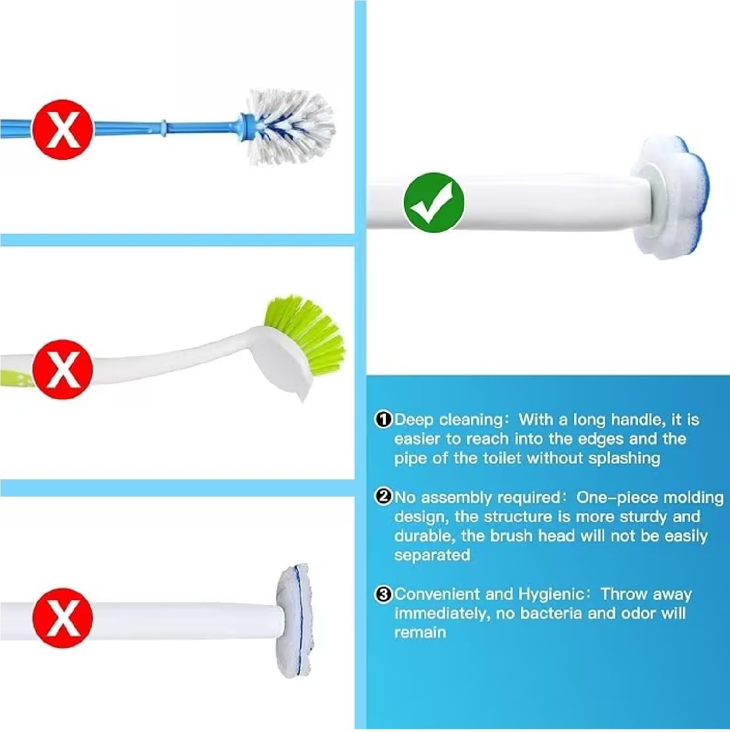 Disposable Toilet Brush Kit - 6 Refills -6